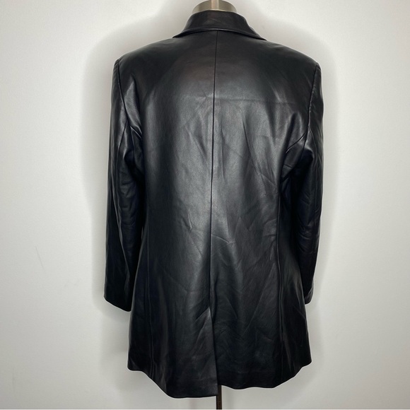 Express Black Faux Leather Single Button Blazer - Picture 5 of 8